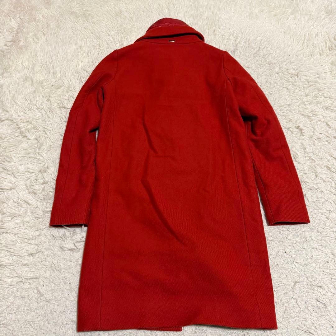 近年美品Lサイズ相当　ヘルノ　ロングコート　ライトダウン　レイヤード　レッド