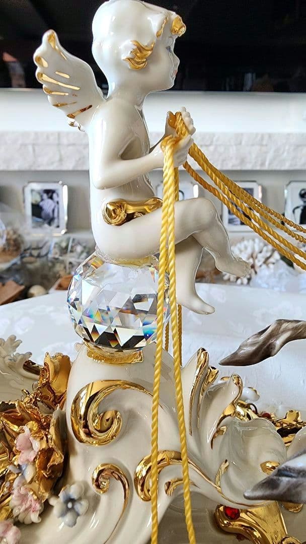 アンティーク イタリア カポデモンテ フィギュリン フィギュア リヤドロ 天使