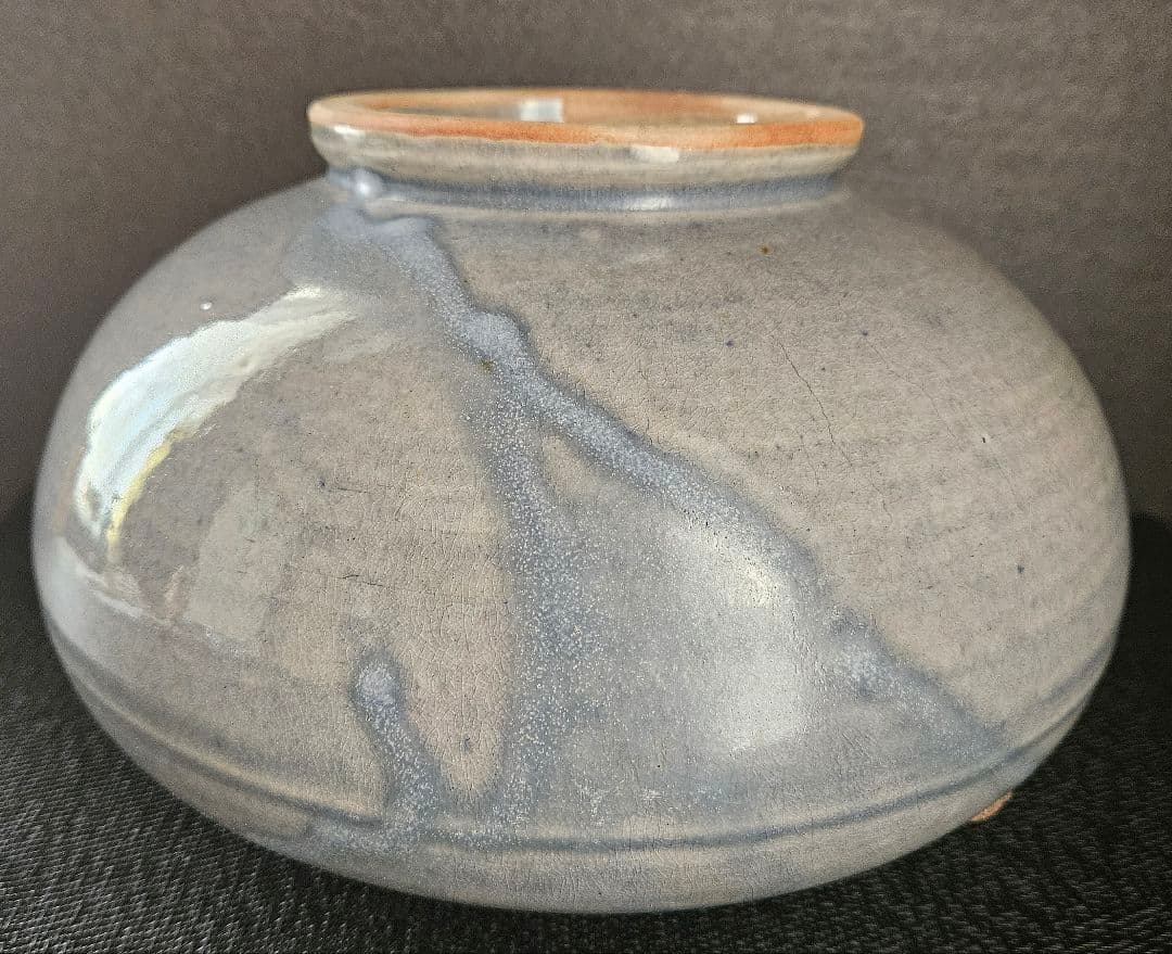 【大名品❗】李氏朝鮮時代　李朝分院手　瑠璃釉　胴継ぎ　壺　算盤形壺　提灯壺