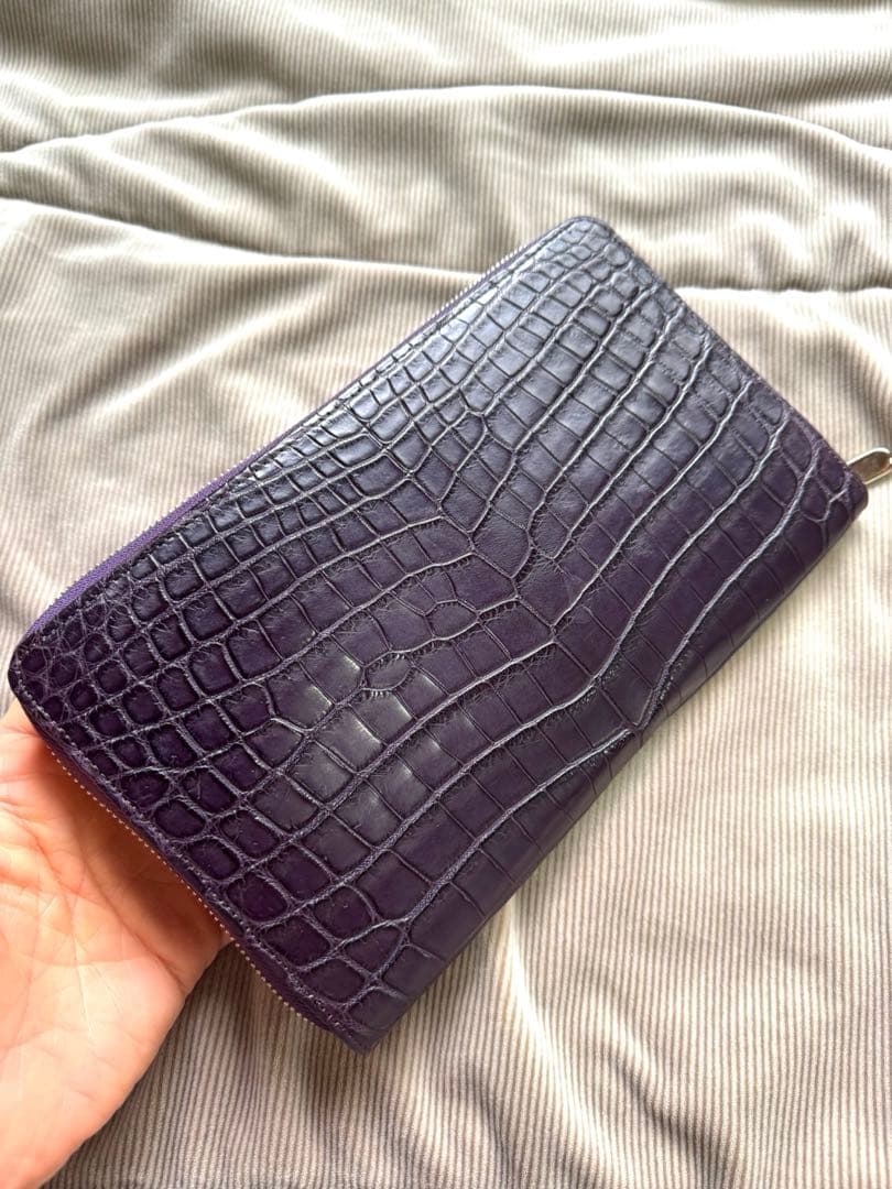 めちゃ贅沢！　クロコダイル　ポロサス　オーガナイザー　　パープルマット