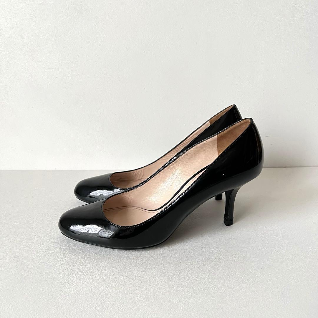 【美品】PRADA パンプス 黒38パテント プラダ