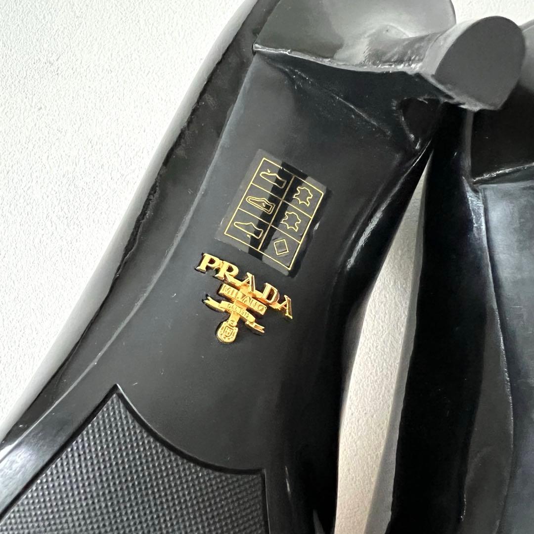 【美品】PRADA パンプス 黒38パテント プラダ