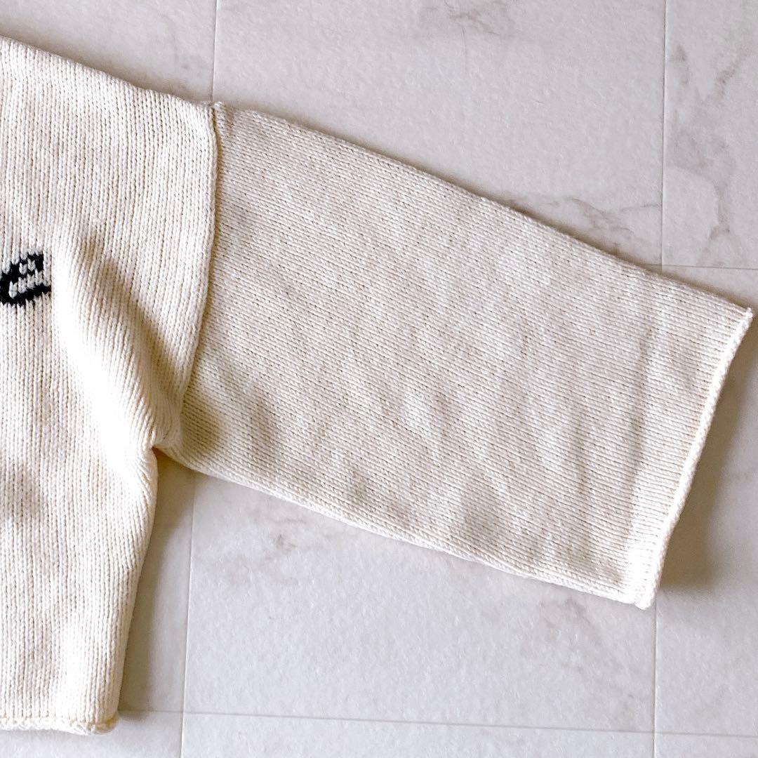 近年.美品☆ウィムガゼット ショート丈 ロゴニット ゆったり 白