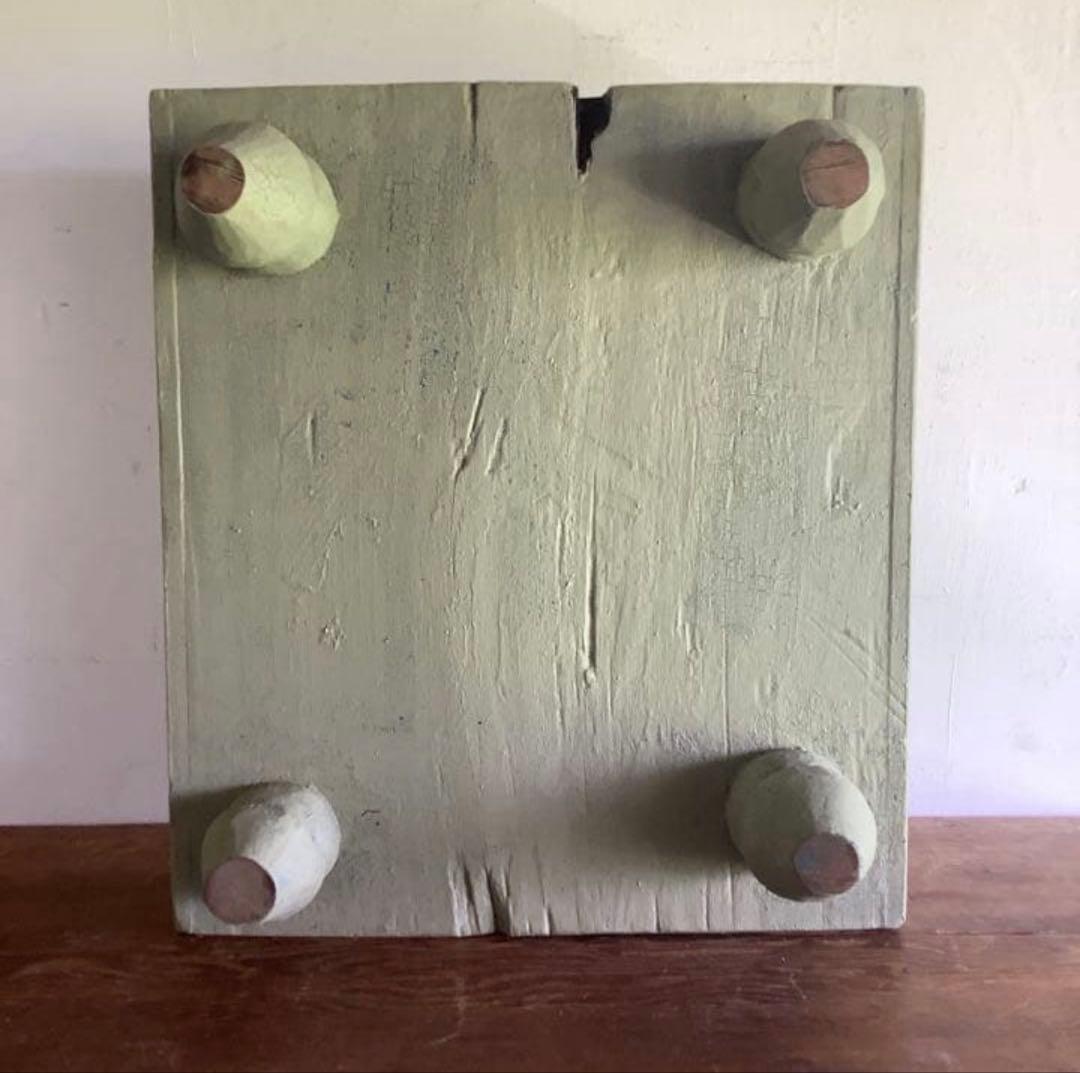 分厚い一枚板のアンティークテイスト・ミニテーブル　囲碁盤　サイドテーブル　古道具