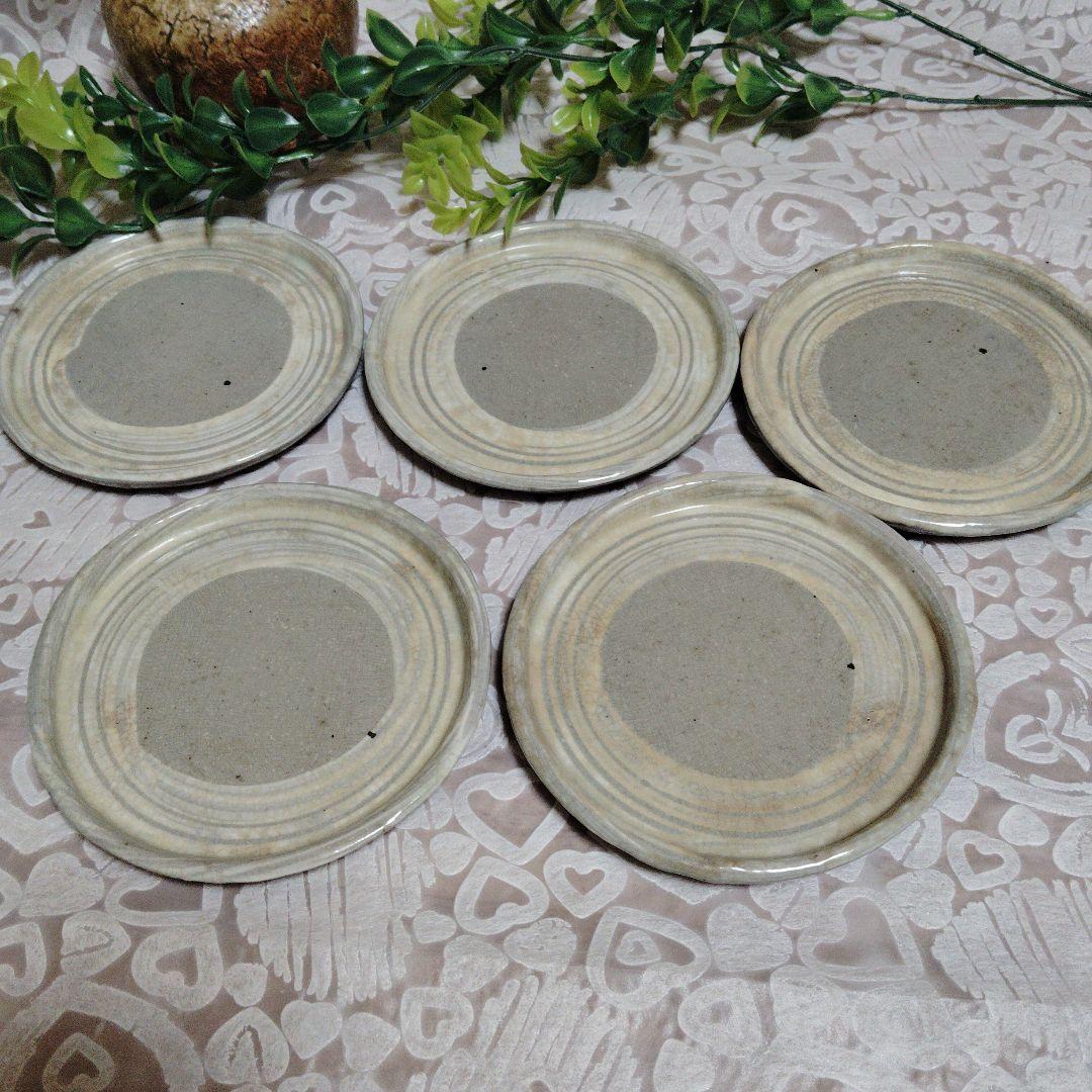 高級　京焼　刷毛目皿　ろくろ手作り