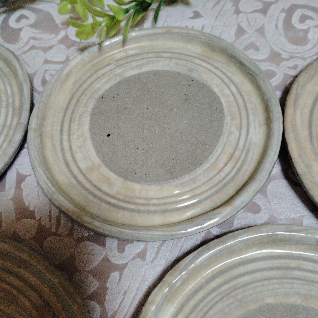 高級　京焼　刷毛目皿　ろくろ手作り