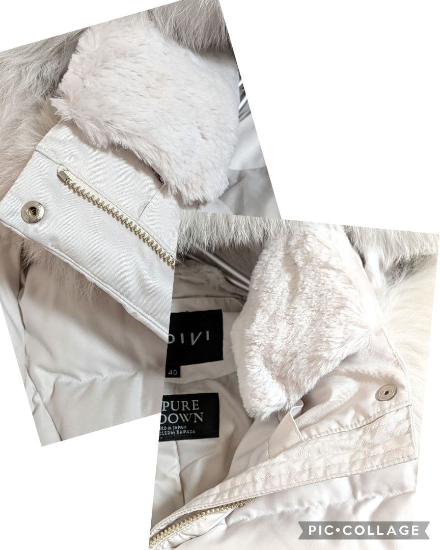 【未使用級】INDIVI ダウンコート ☆ホワイトフォックスファー☆／40