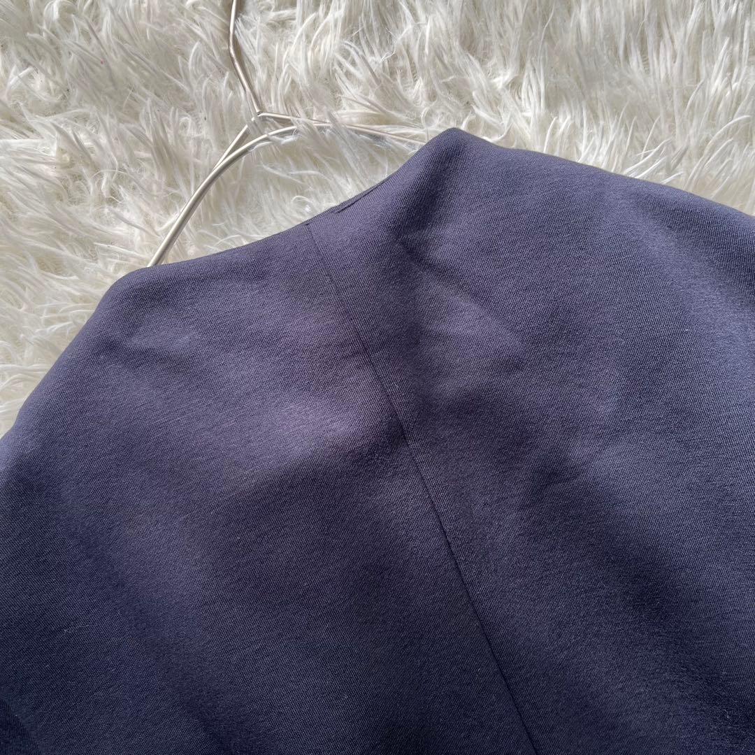 【美品】マックスマーラ ロングベルテッドコート ベルト付き バイカラー ネイビー