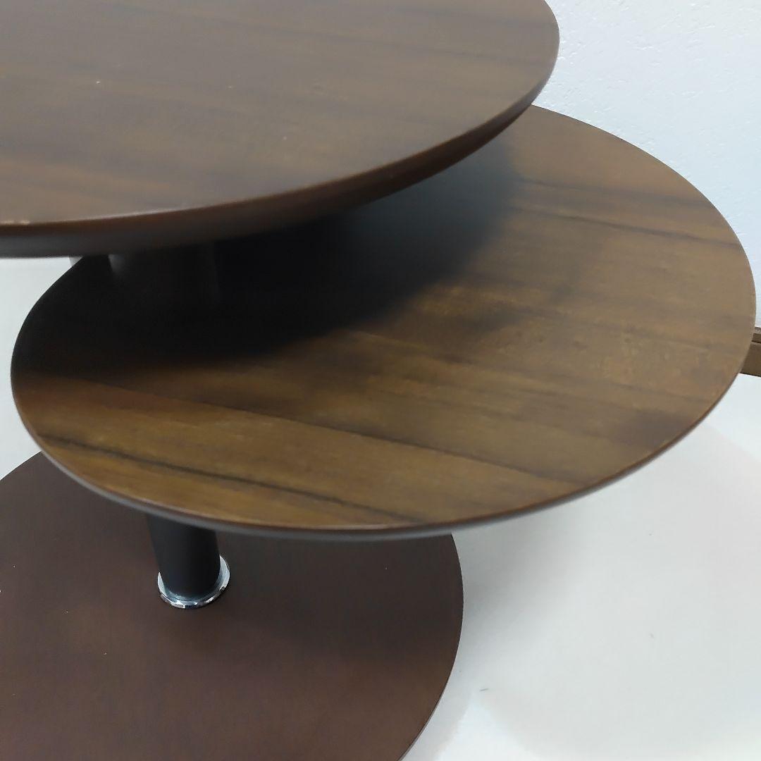 カリモク ウォールナット 昇降式サイドテーブル 回転機能付き/高機能テーブル