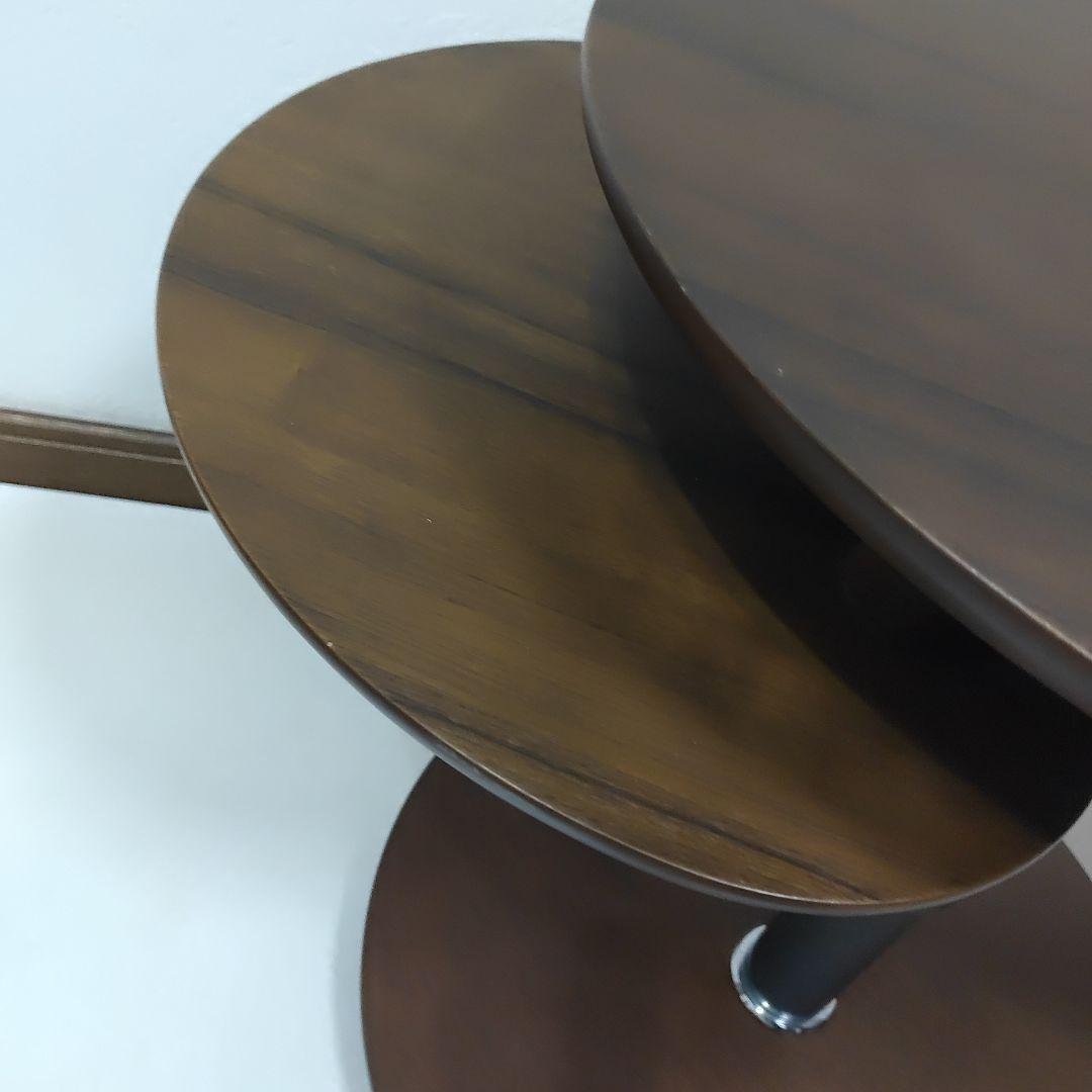 カリモク ウォールナット 昇降式サイドテーブル 回転機能付き/高機能テーブル