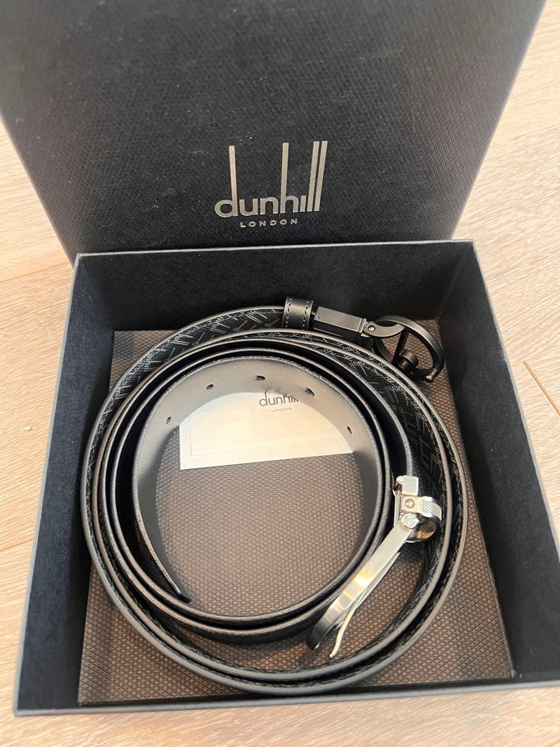 dunhill ブラックレザーベルト 2点　美品