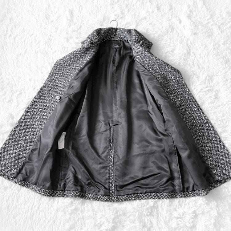極美品 23区 アンゴラ アルパカ ツイードロングコート