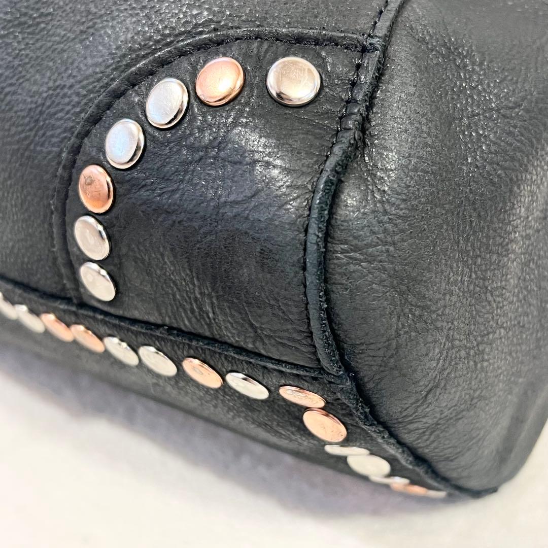 【極希少】TRES トレ レザー トートバッグ スタッズ A4 ブラック y2k