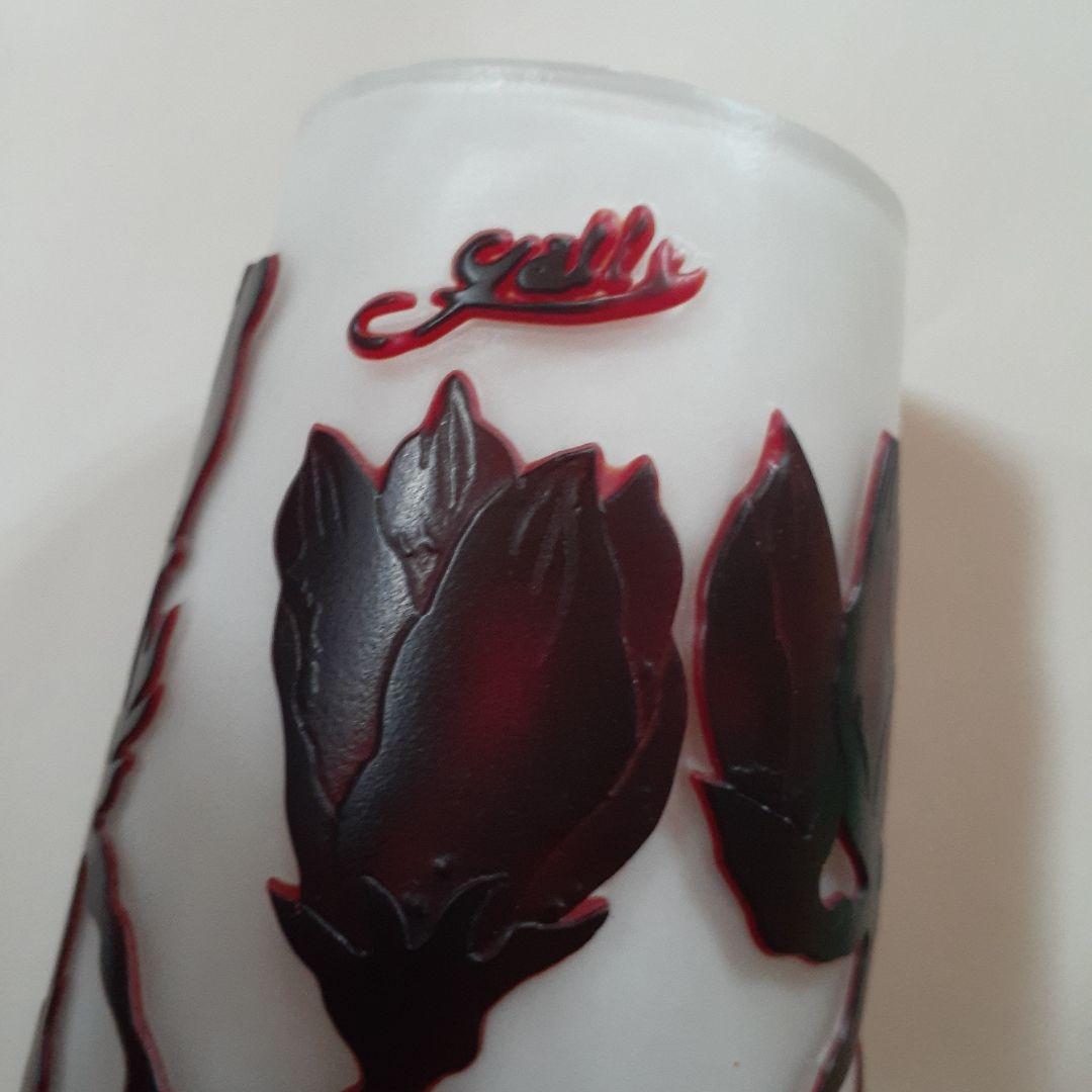 Galle　エミール・ガレ風　花瓶　花模様