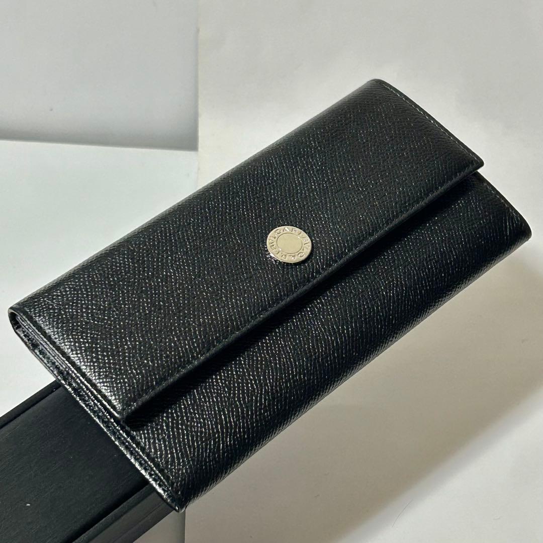 BVLGARI ブルガリ レザー 二つ折り 長財布 レディース メンズ ブラック