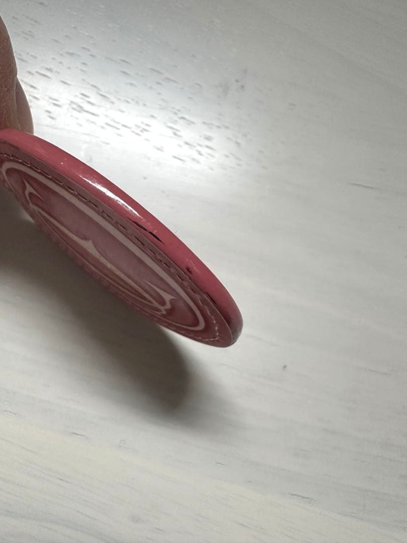カルティエ　Cartier レザー　キーリング　ピンク　ハッピーバースデー