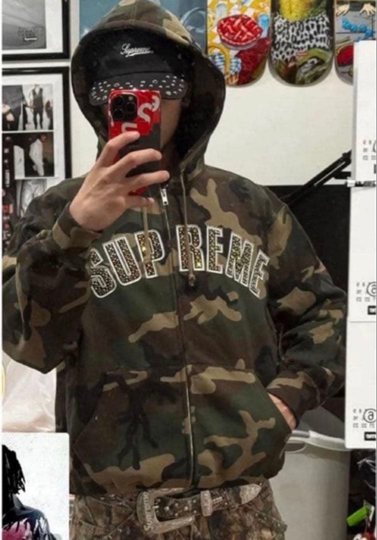 Supreme× B.B. Simon camo ジップパーカー