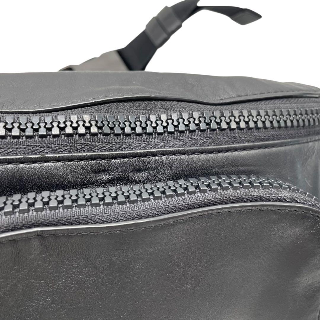 極美品　COACH コーチ　オールレザー　ウエストバッグ　ボディバッグ　黒