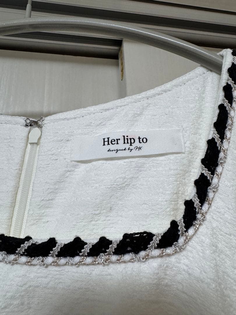 herlipto Monaco Tweed Dress /white sサイズ