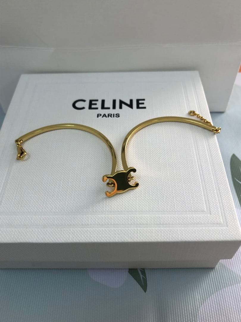 セリーヌ トリオンフ アーティキュレート ブレスレット　金色　超美品