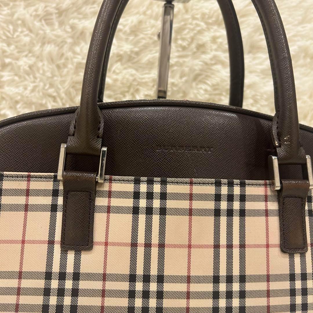 バーバリー　ハンドバッグ　ノバチェック　ミニボストン　ノバチェック　レザー