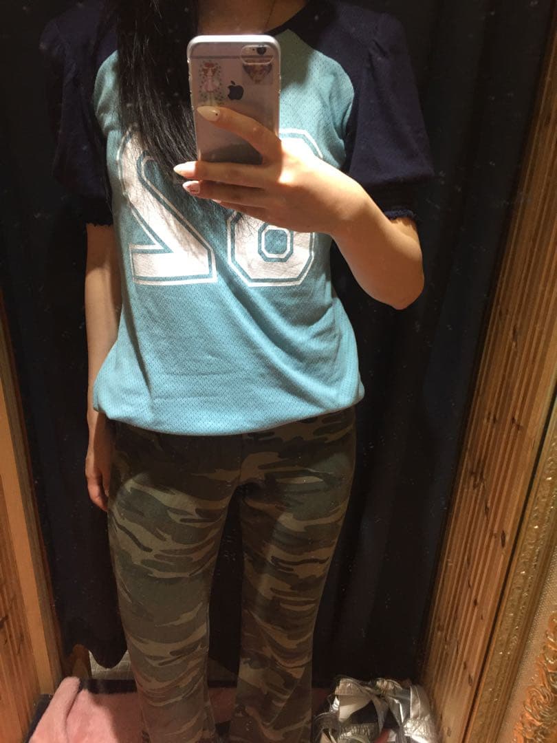 トップス faerie pad shoulder raglan half top