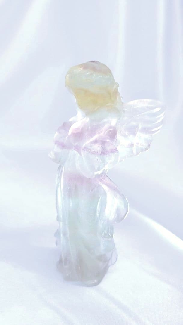 キャンディ フローライト　天使　（大）①　エンジェル　置物　カービング