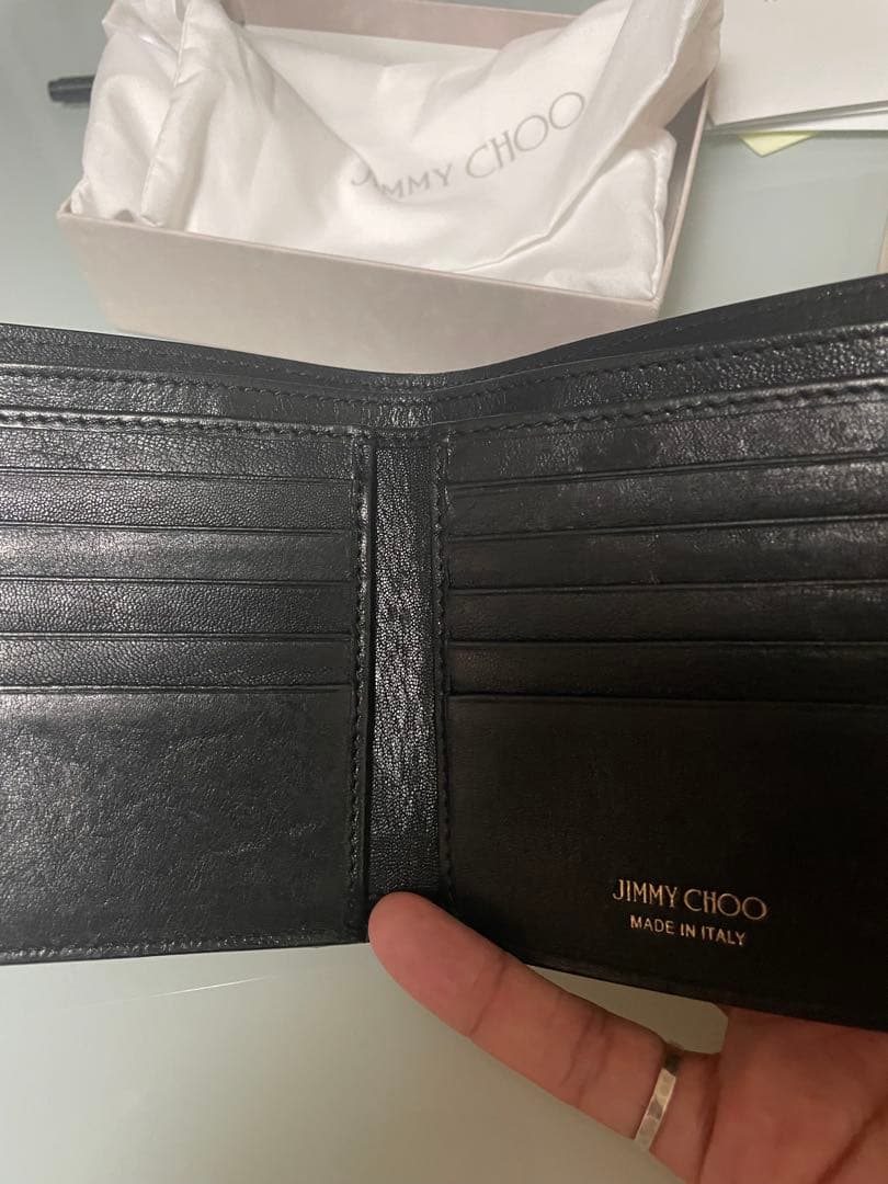 【SALE】JIMMY CHOO スタースタッズ ブラック 二つ折り財布⭐︎⭐︎