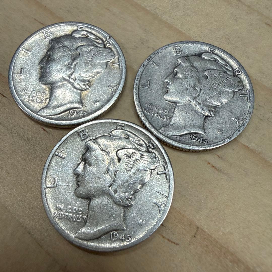 豆*び様 マーキュリー・ダイム 12枚セット アメリカ 銀貨