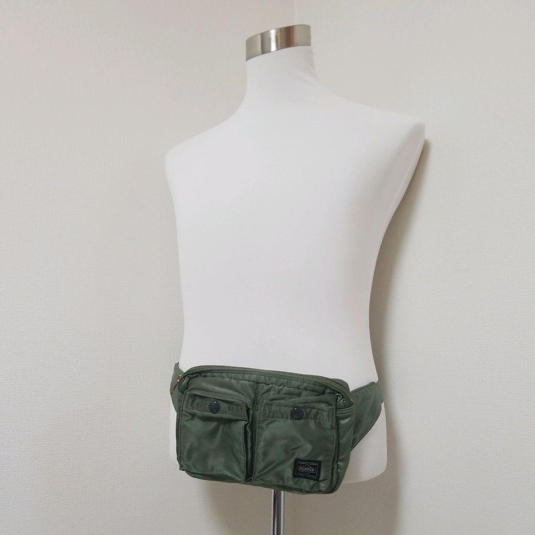 【美品】ポーター　PORTER　タンカー　ボディバッグ　セージグリーン　希少