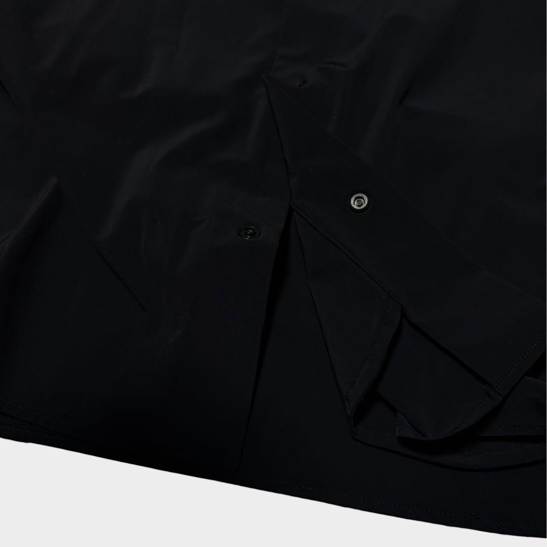 YAECA COMFORT SHIRT 抜群の伸縮性 ブラック ナイロンポリ M