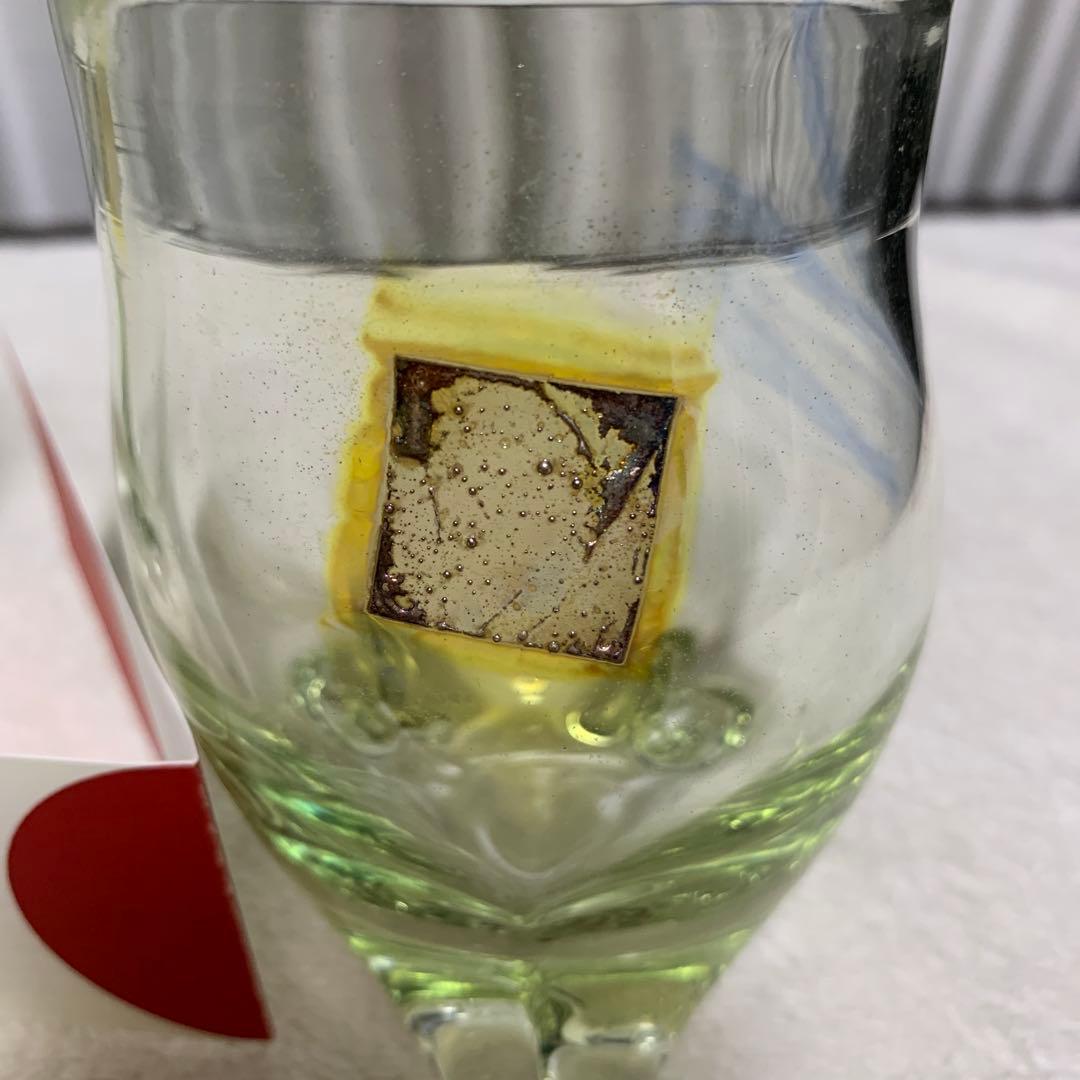 米原眞司　世界の現代ガラス工芸作家　足付きペアグラス　希少！ロックグラス　ワイン