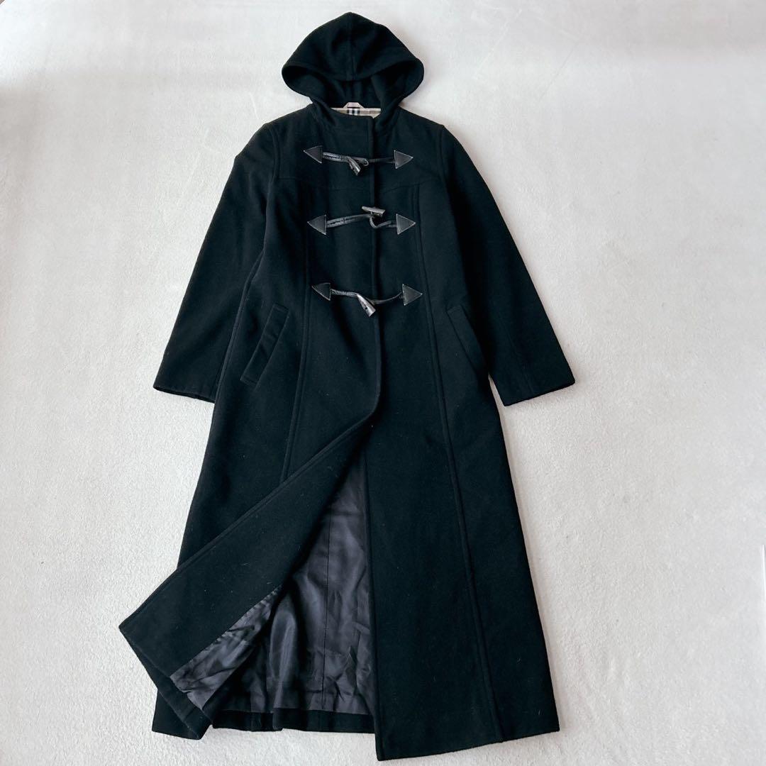 美品✨バーバリーブルーレーベル ダッフルコート マキシ丈　ノバチェック　黒　38
