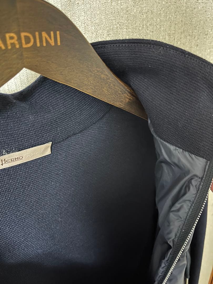 きなこHERNOリゾートハイブリッドダウンパーカー サイズ48 ネイビー