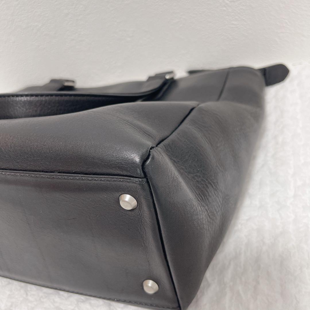 オールレザートートバッグ　MARGARET HOWELL idea 黒　本革