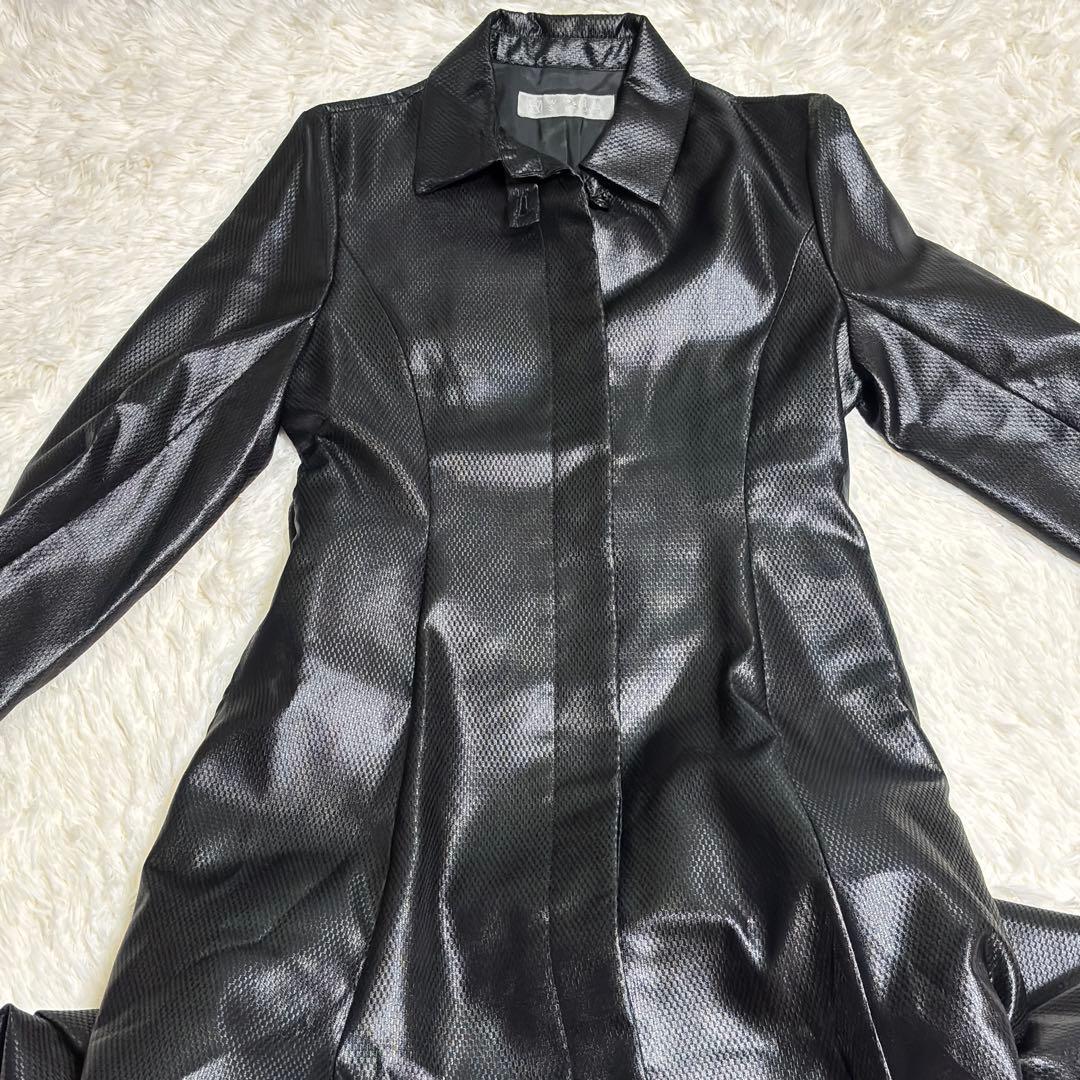 WORKSHOP ワークショップ ヨウジヤマモト ロングコート フェイクレザーM