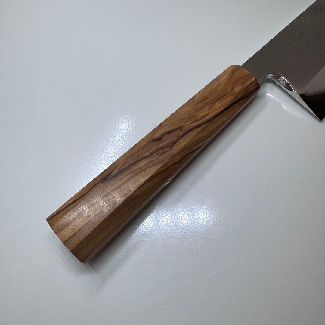 210mm 出刃包丁 鏡面仕上げ 天然木八角柄 全鋼 和包丁