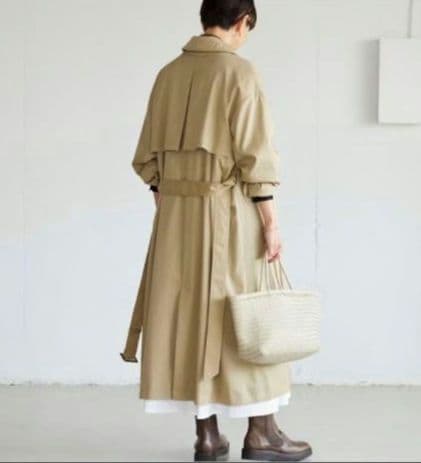 【美品】北欧暮らしの道具店 着こなしきまるトレンチコート　ベージュ