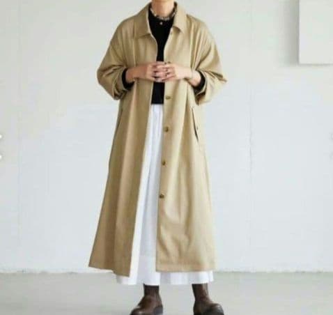 【美品】北欧暮らしの道具店 着こなしきまるトレンチコート　ベージュ