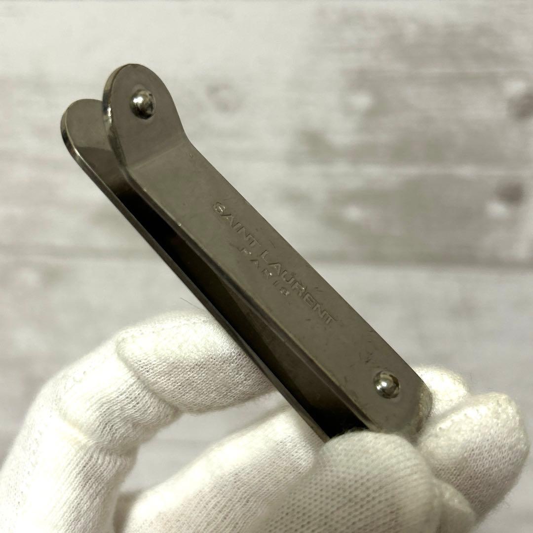 YSL サンローラン　 ビルクリップ　マネークリップ　札入れ　シルバー