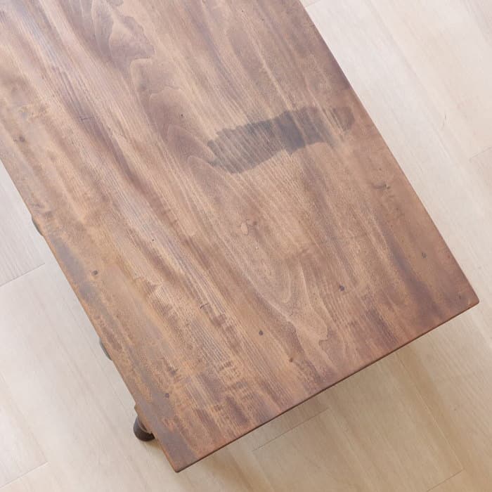 アンティーク ロクロ脚 引き出し3杯 無垢材 文机 古家具 トチ