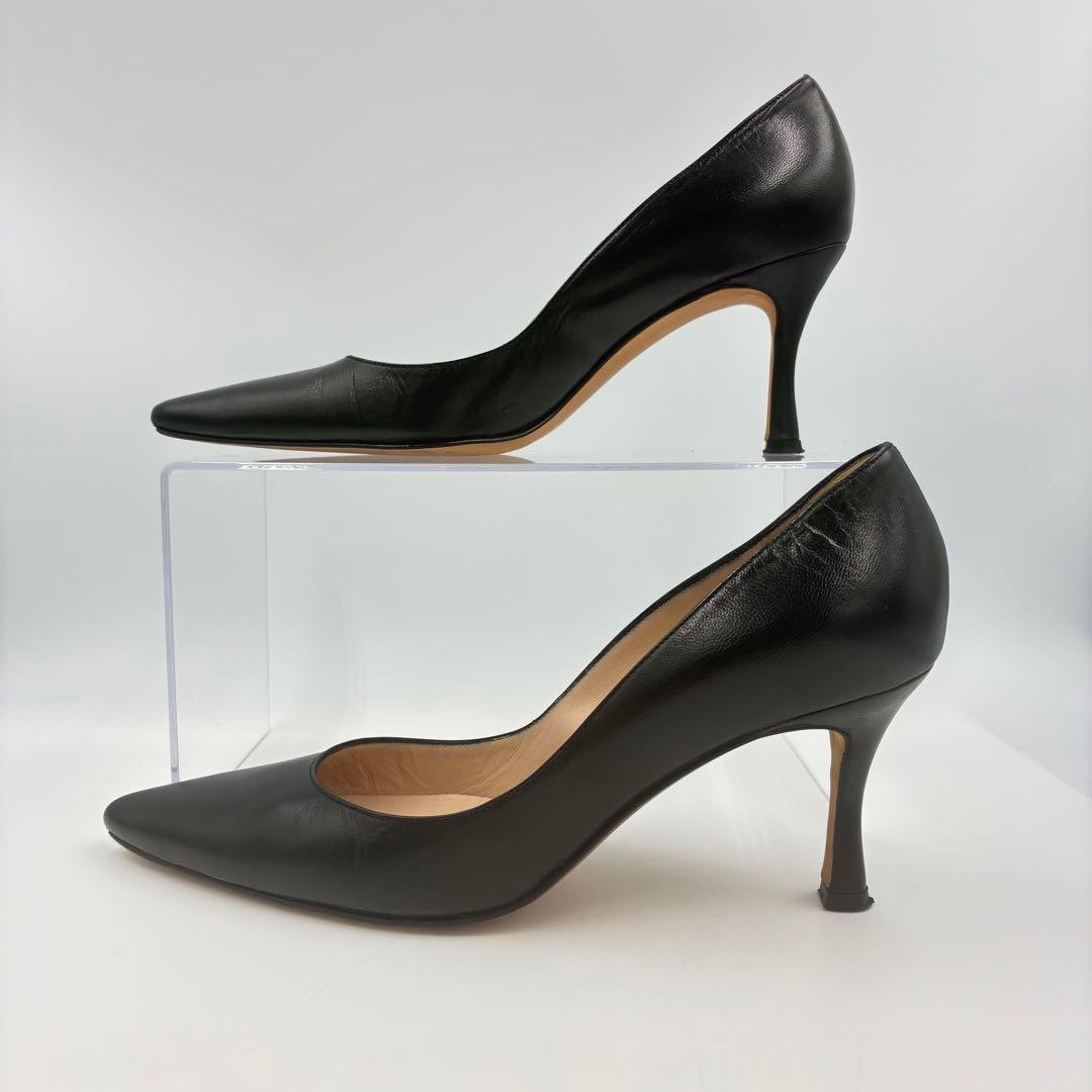 超美品✨MANOLO BLAHNIK 黒 レザー パンプス 36サイズ 保存袋