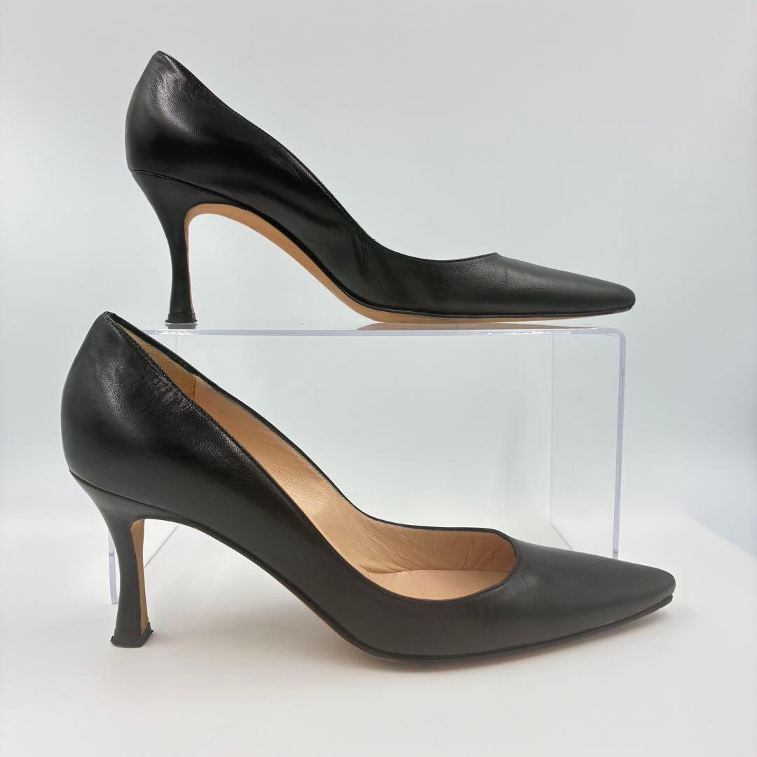 超美品✨MANOLO BLAHNIK 黒 レザー パンプス 36サイズ 保存袋