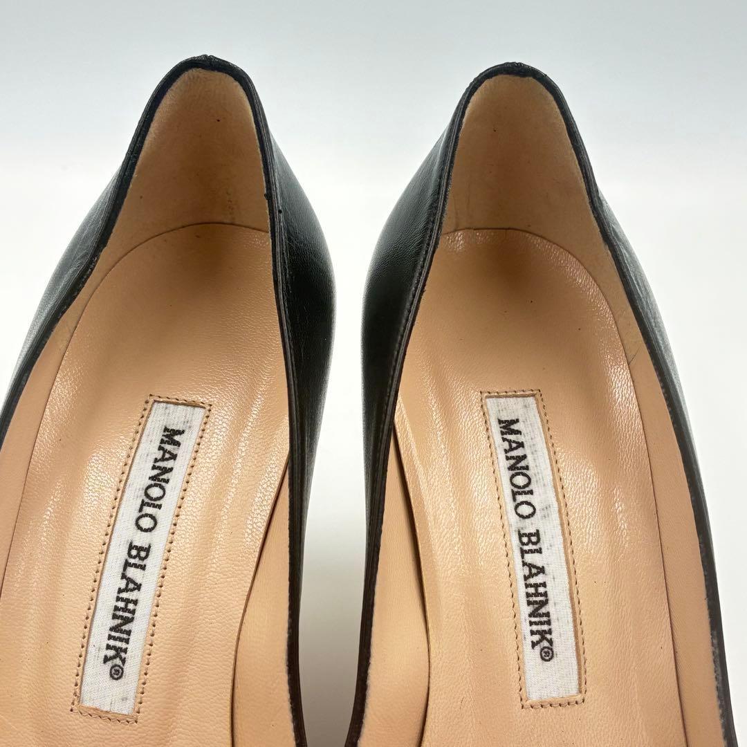 超美品✨MANOLO BLAHNIK 黒 レザー パンプス 36サイズ 保存袋