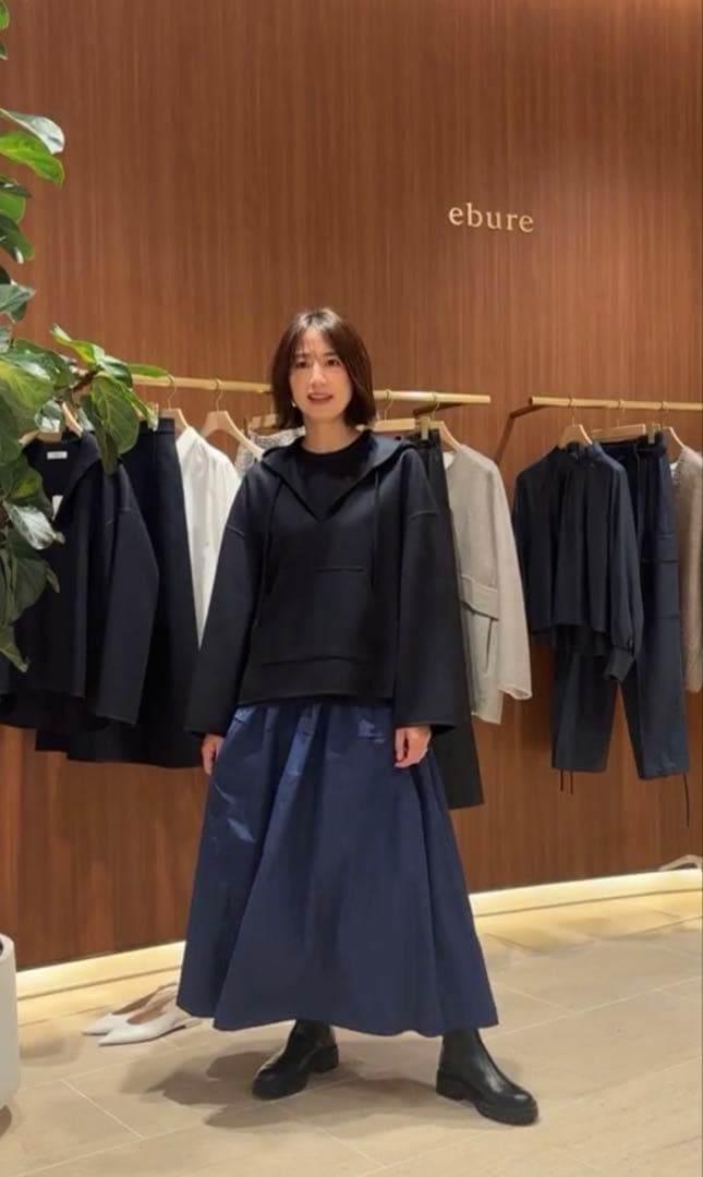 ebure 定番マイクロタフタイージーギャザースカート