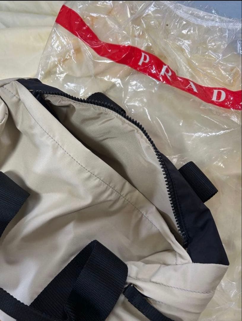 PRADA SPORTミニボストンバッグ ブラック・ベージュ・レッド