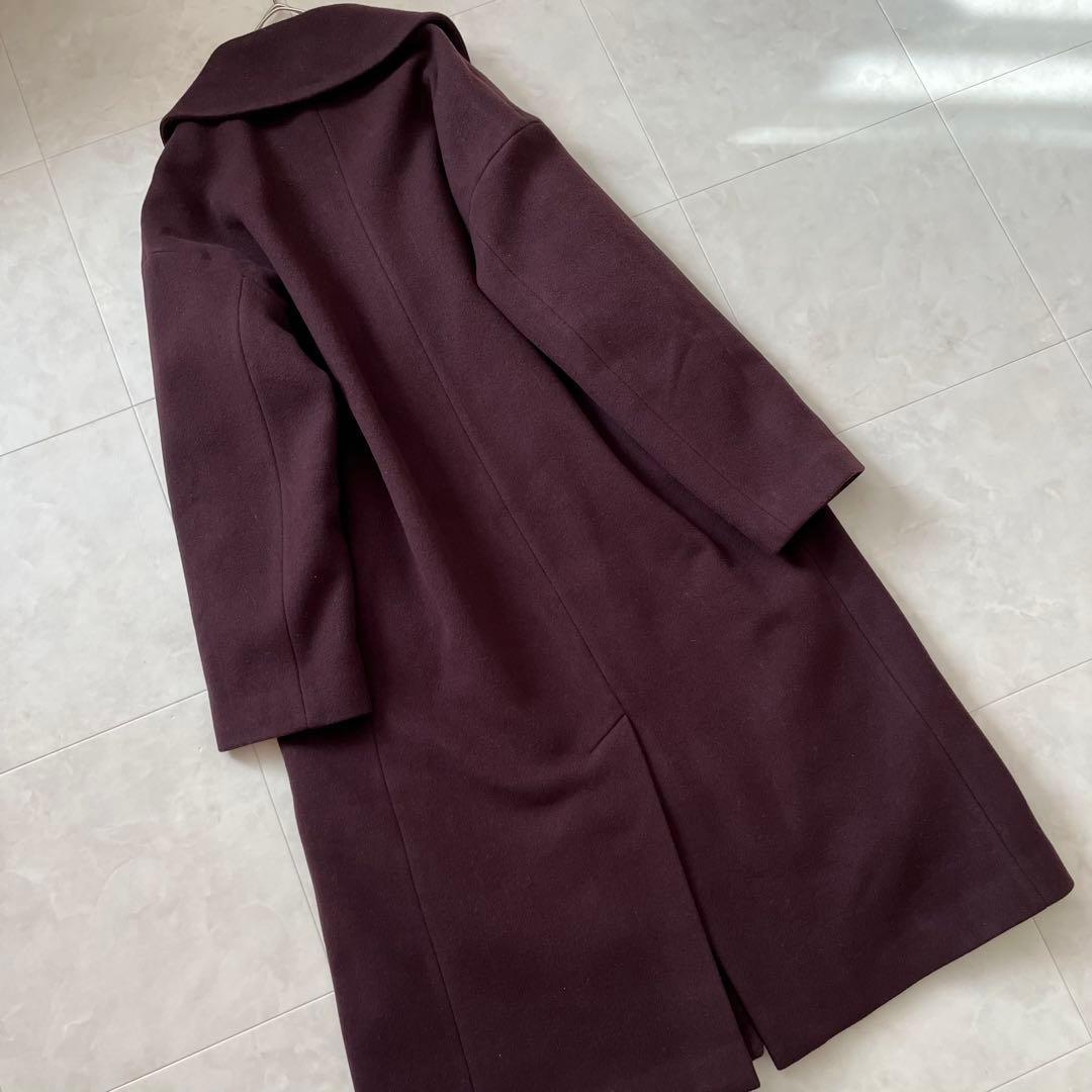 Spick&Span ダブルチェスターコート ロングF 茶系ワイド丈秋冬
