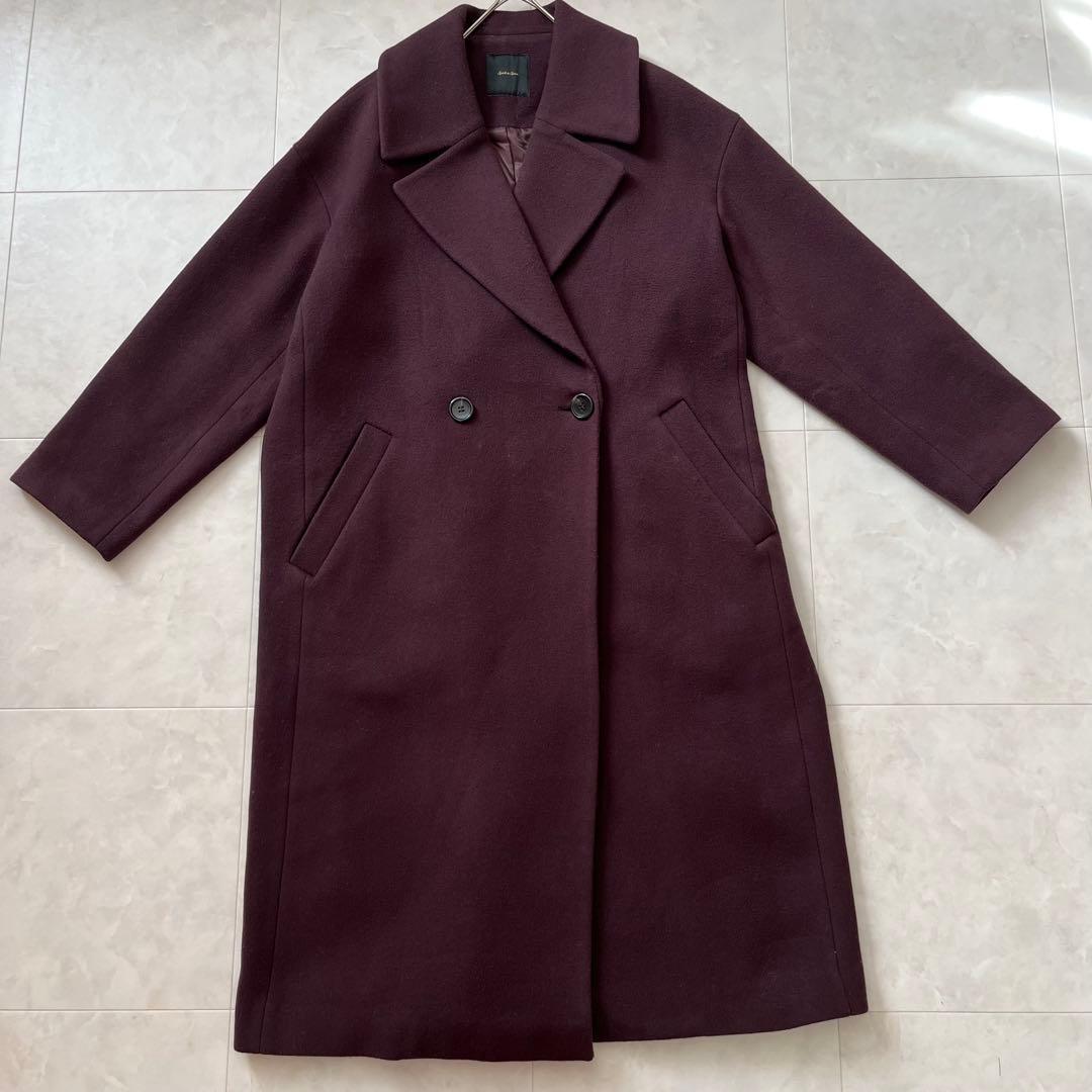 Spick&Span ダブルチェスターコート ロングF 茶系ワイド丈秋冬