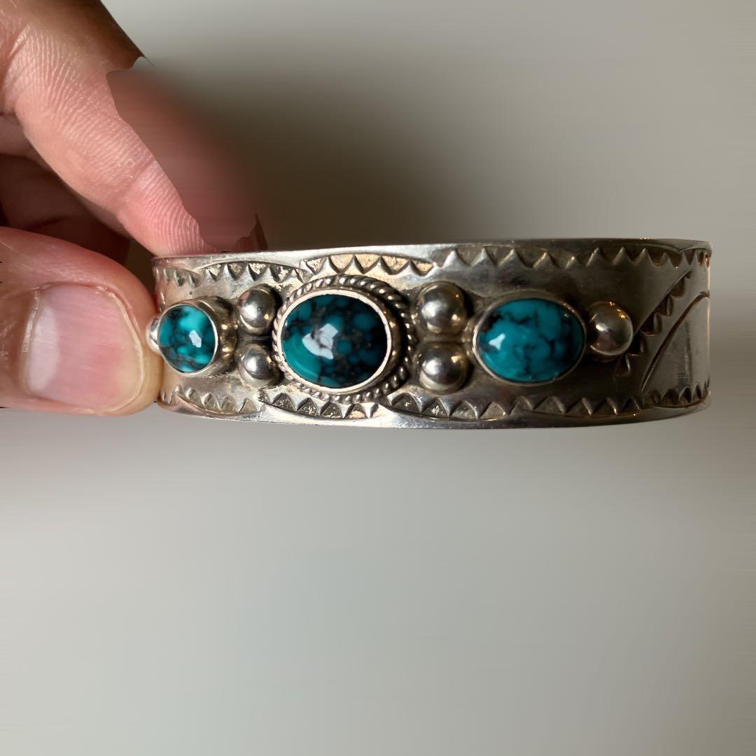 NAVAJO ヴィンテージ シルバーバングル ターコイズ ハイグレード