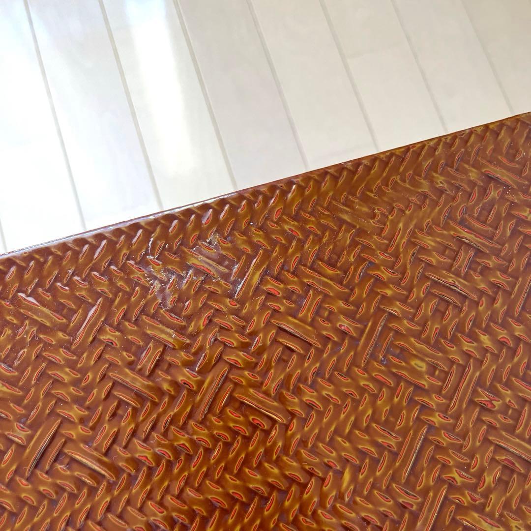 井上らんたい漆器 籃胎 丸脚応接台 茶 テーブル 定価25万円 伝統工芸